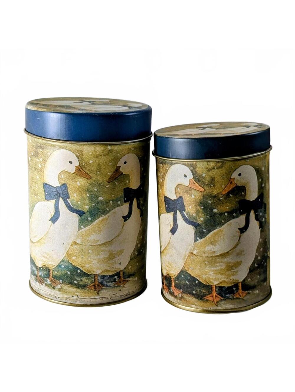 2-piece County Blue Ribbon Geese Tins
